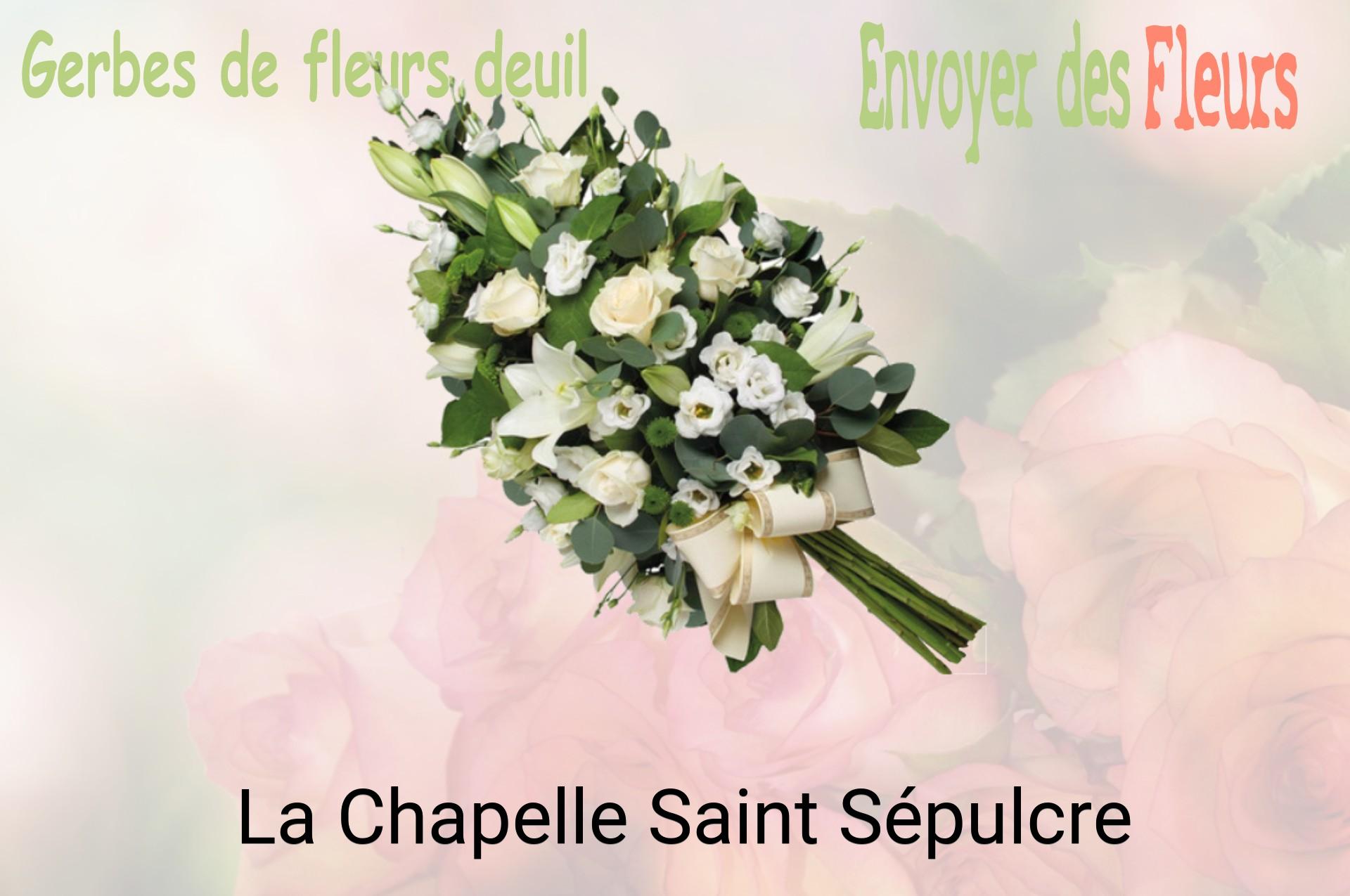 Gerbe de fleurs de deuil livrée à La Chapelle-Saint-Sépulcre